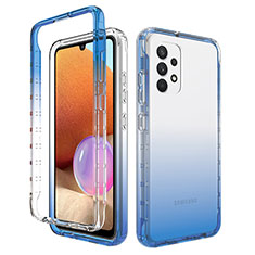 Coque Ultra Fine Transparente Souple Housse Etui 360 Degres Avant et Arriere Degrade pour Samsung Galaxy A32 4G Bleu