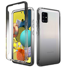 Coque Ultra Fine Transparente Souple Housse Etui 360 Degres Avant et Arriere Degrade pour Samsung Galaxy A51 5G Gris Fonce