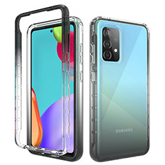 Coque Ultra Fine Transparente Souple Housse Etui 360 Degres Avant et Arriere Degrade pour Samsung Galaxy A52 4G Gris Fonce