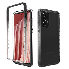 Coque Ultra Fine Transparente Souple Housse Etui 360 Degres Avant et Arriere Degrade pour Samsung Galaxy A73 5G Gris Fonce