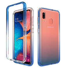 Coque Ultra Fine Transparente Souple Housse Etui 360 Degres Avant et Arriere Degrade pour Samsung Galaxy M10S Bleu