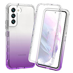 Coque Ultra Fine Transparente Souple Housse Etui 360 Degres Avant et Arriere Degrade pour Samsung Galaxy S21 5G Violet