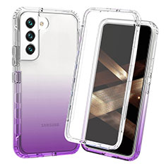 Coque Ultra Fine Transparente Souple Housse Etui 360 Degres Avant et Arriere Degrade pour Samsung Galaxy S24 5G Violet