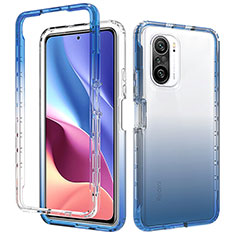 Coque Ultra Fine Transparente Souple Housse Etui 360 Degres Avant et Arriere Degrade pour Xiaomi Mi 11i 5G Bleu