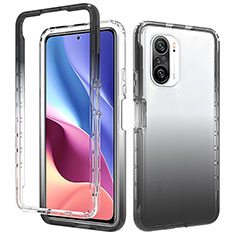 Coque Ultra Fine Transparente Souple Housse Etui 360 Degres Avant et Arriere Degrade pour Xiaomi Poco F3 5G Gris Fonce