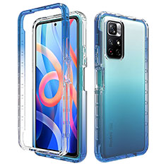 Coque Ultra Fine Transparente Souple Housse Etui 360 Degres Avant et Arriere Degrade pour Xiaomi Poco M4 Pro 5G Bleu