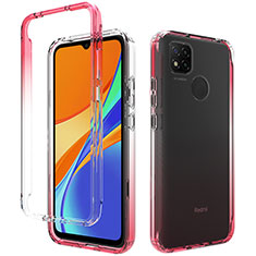 Coque Ultra Fine Transparente Souple Housse Etui 360 Degres Avant et Arriere Degrade pour Xiaomi Redmi 9 Activ Rouge