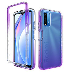 Coque Ultra Fine Transparente Souple Housse Etui 360 Degres Avant et Arriere Degrade pour Xiaomi Redmi 9 Power Violet