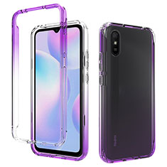 Coque Ultra Fine Transparente Souple Housse Etui 360 Degres Avant et Arriere Degrade pour Xiaomi Redmi 9AT Violet