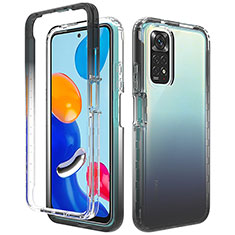 Coque Ultra Fine Transparente Souple Housse Etui 360 Degres Avant et Arriere Degrade pour Xiaomi Redmi Note 11 Pro 5G Gris Fonce