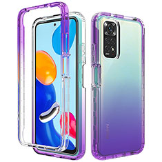 Coque Ultra Fine Transparente Souple Housse Etui 360 Degres Avant et Arriere Degrade pour Xiaomi Redmi Note 11 Pro 5G Violet