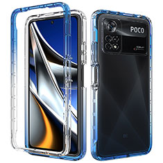 Coque Ultra Fine Transparente Souple Housse Etui 360 Degres Avant et Arriere Degrade pour Xiaomi Redmi Note 11E Pro 5G Bleu