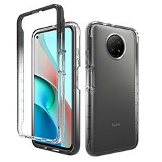 Coque Ultra Fine Transparente Souple Housse Etui 360 Degres Avant et Arriere Degrade pour Xiaomi Redmi Note 9 5G Gris Fonce