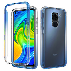 Coque Ultra Fine Transparente Souple Housse Etui 360 Degres Avant et Arriere Degrade pour Xiaomi Redmi Note 9 Bleu