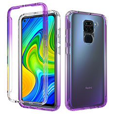 Coque Ultra Fine Transparente Souple Housse Etui 360 Degres Avant et Arriere Degrade pour Xiaomi Redmi Note 9 Violet