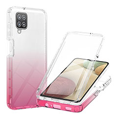 Coque Ultra Fine Transparente Souple Housse Etui 360 Degres Avant et Arriere Degrade YB1 pour Samsung Galaxy F12 Rose