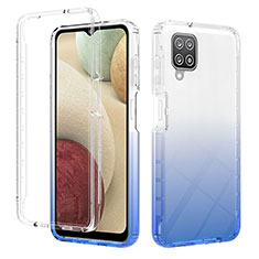 Coque Ultra Fine Transparente Souple Housse Etui 360 Degres Avant et Arriere Degrade YB2 pour Samsung Galaxy M12 Bleu