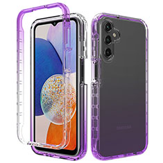 Coque Ultra Fine Transparente Souple Housse Etui 360 Degres Avant et Arriere Degrade ZJ1 pour Samsung Galaxy A05s Violet