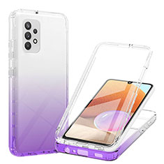 Coque Ultra Fine Transparente Souple Housse Etui 360 Degres Avant et Arriere Degrade ZJ1 pour Samsung Galaxy A32 5G Violet