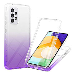 Coque Ultra Fine Transparente Souple Housse Etui 360 Degres Avant et Arriere Degrade ZJ1 pour Samsung Galaxy A52 5G Violet