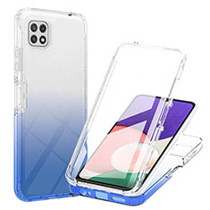 Coque Ultra Fine Transparente Souple Housse Etui 360 Degres Avant et Arriere Degrade ZJ1 pour Samsung Galaxy F42 5G Bleu