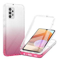 Coque Ultra Fine Transparente Souple Housse Etui 360 Degres Avant et Arriere Degrade ZJ1 pour Samsung Galaxy M32 5G Rose