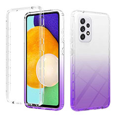 Coque Ultra Fine Transparente Souple Housse Etui 360 Degres Avant et Arriere Degrade ZJ2 pour Samsung Galaxy A52s 5G Violet