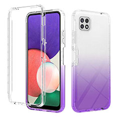 Coque Ultra Fine Transparente Souple Housse Etui 360 Degres Avant et Arriere Degrade ZJ2 pour Samsung Galaxy F42 5G Violet