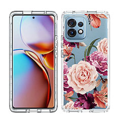 Coque Ultra Fine Transparente Souple Housse Etui 360 Degres Avant et Arriere JX1 pour Motorola Moto Edge Plus (2023) 5G Violet Clair