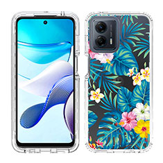 Coque Ultra Fine Transparente Souple Housse Etui 360 Degres Avant et Arriere JX1 pour Motorola Moto G 5G (2023) Cyan