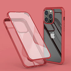 Coque Ultra Fine Transparente Souple Housse Etui 360 Degres Avant et Arriere LK1 pour Apple iPhone 15 Pro Max Rouge