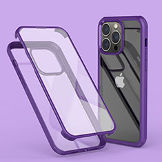 Coque Ultra Fine Transparente Souple Housse Etui 360 Degres Avant et Arriere LK1 pour Apple iPhone 15 Pro Max Violet