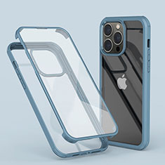 Coque Ultra Fine Transparente Souple Housse Etui 360 Degres Avant et Arriere LK1 pour Apple iPhone 16 Pro Max Bleu Ciel