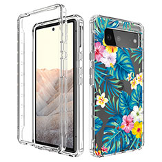 Coque Ultra Fine Transparente Souple Housse Etui 360 Degres Avant et Arriere pour Google Pixel 6 5G Bleu Ciel