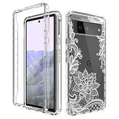 Coque Ultra Fine Transparente Souple Housse Etui 360 Degres Avant et Arriere pour Google Pixel 6 Pro 5G Blanc