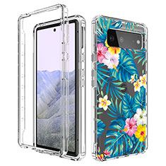 Coque Ultra Fine Transparente Souple Housse Etui 360 Degres Avant et Arriere pour Google Pixel 6 Pro 5G Bleu Ciel