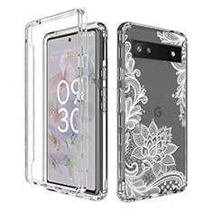 Coque Ultra Fine Transparente Souple Housse Etui 360 Degres Avant et Arriere pour Google Pixel 6a 5G Blanc