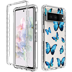 Coque Ultra Fine Transparente Souple Housse Etui 360 Degres Avant et Arriere pour Google Pixel 7 5G Bleu