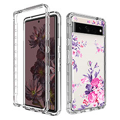 Coque Ultra Fine Transparente Souple Housse Etui 360 Degres Avant et Arriere pour Google Pixel 7 Pro 5G Rose