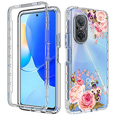 Coque Ultra Fine Transparente Souple Housse Etui 360 Degres Avant et Arriere pour Huawei Nova 9 SE Rose Rouge