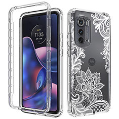 Coque Ultra Fine Transparente Souple Housse Etui 360 Degres Avant et Arriere pour Motorola Moto Edge (2022) 5G Blanc