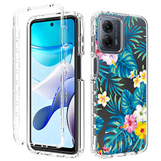 Coque Ultra Fine Transparente Souple Housse Etui 360 Degres Avant et Arriere pour Motorola Moto G 5G (2023) Cyan