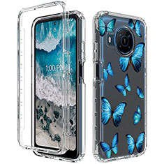 Coque Ultra Fine Transparente Souple Housse Etui 360 Degres Avant et Arriere pour Nokia X100 5G Bleu