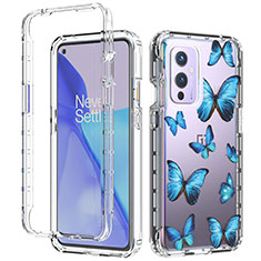 Coque Ultra Fine Transparente Souple Housse Etui 360 Degres Avant et Arriere pour OnePlus 9 5G Bleu