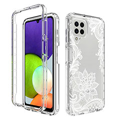 Coque Ultra Fine Transparente Souple Housse Etui 360 Degres Avant et Arriere pour Samsung Galaxy A22 4G Blanc