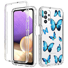 Coque Ultra Fine Transparente Souple Housse Etui 360 Degres Avant et Arriere pour Samsung Galaxy M32 5G Bleu