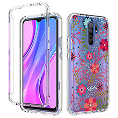 Coque Ultra Fine Transparente Souple Housse Etui 360 Degres Avant et Arriere pour Xiaomi Redmi 9 Prime India Rouge