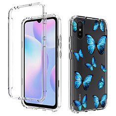 Coque Ultra Fine Transparente Souple Housse Etui 360 Degres Avant et Arriere pour Xiaomi Redmi 9A Bleu