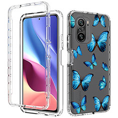 Coque Ultra Fine Transparente Souple Housse Etui 360 Degres Avant et Arriere pour Xiaomi Redmi K40 Pro 5G Bleu