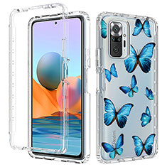 Coque Ultra Fine Transparente Souple Housse Etui 360 Degres Avant et Arriere pour Xiaomi Redmi Note 10 Pro 4G Bleu